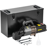 VEVOR Cortadora de Varillas de Refuerzo Hidráulica Eléctrica Portátil de 2000 W, hasta 4 a 25 mm en 3,5 Segundos, Acero de Alta Potencia con Accesorios Ricos en Aceite, Negro, 480 x 130 x 240 mm
