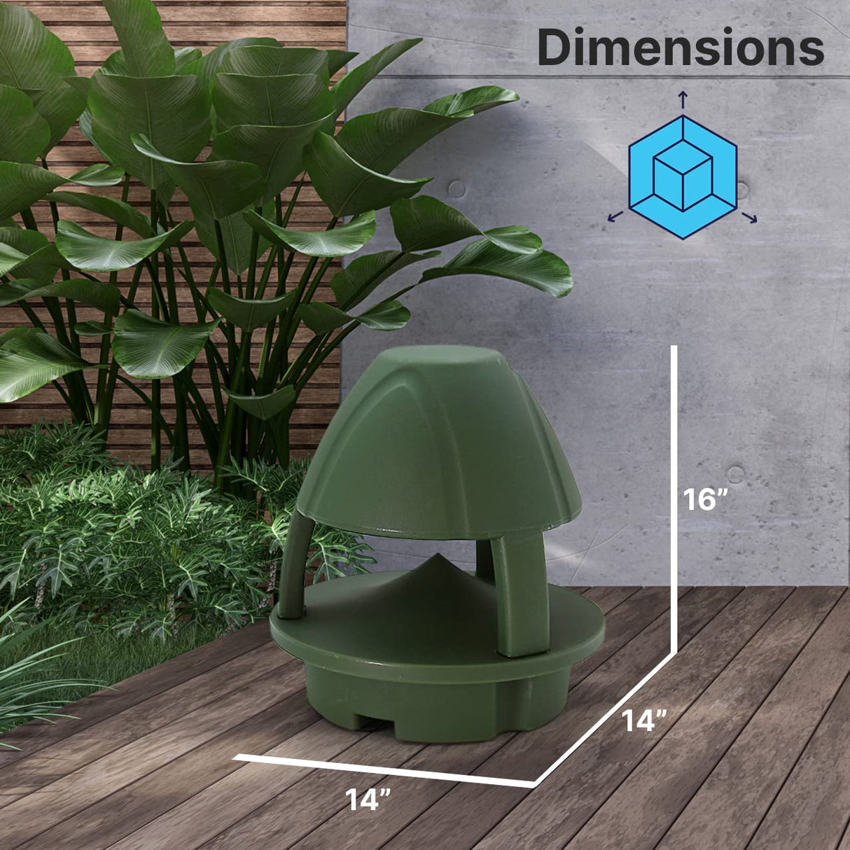 Pyle Altavoz de jardín Impermeable de 6.5 Pulgadas para Exteriores, Altavoz pasivo de 6.5 Pulgadas, 6-1/2 Pulgadas, coaxial de 2 vías, IP56, Muy Adecuado para instalación en Diferentes Superficies,