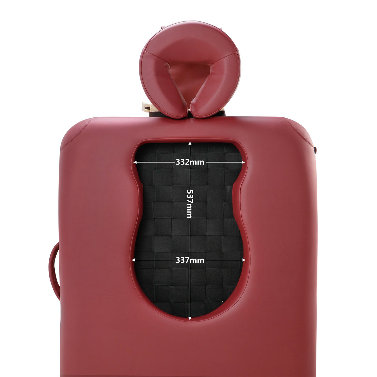 Master Massage Eva Mobil - Tumbona de masaje para embarazadas, plegable, madera, con pecho y abdomen, 76 cm, color burdeos