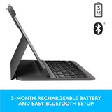 Logitech Slim Folio Pro para iPad Pro de 11 pulgadas 1a y 2a generación, Disposición QWERTY Pan Nordic, Gris