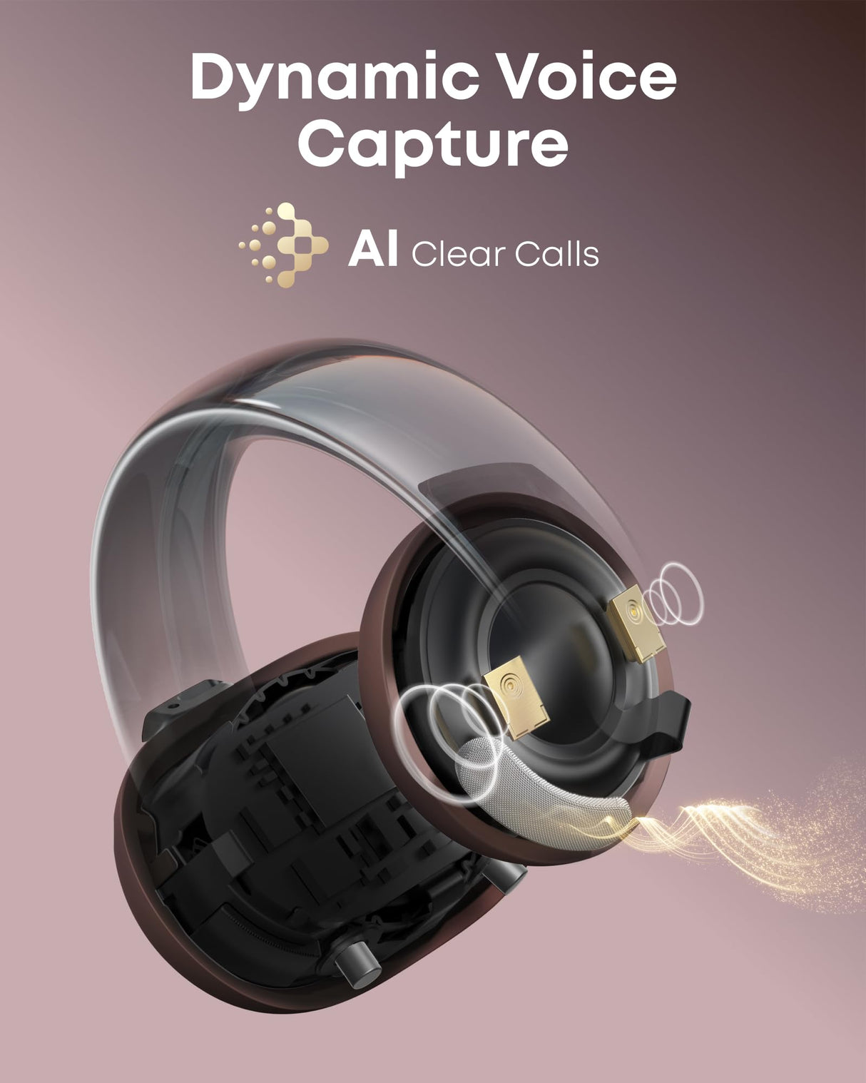 Soundcore AeroClip de Anker, Auriculares Open-Ear, Comodidad de adaptación, Llamadas nítidas con 4 micrófonos con IA, Ajuste Estable, Altavoces de 12 mm para un Sonido Claro, Forma de Anilla Abierta