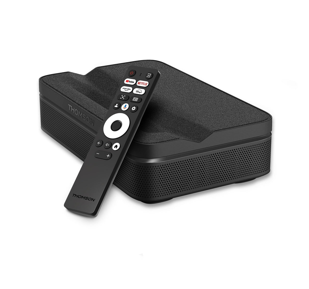 Thomson Sirius PG55B Proyector Láser RGB Inteligente, Tiro Ultra Corto, Full HD 1080p, Google TV, 600 ANSI, Auto Enfoque, HDR10+, Dolby Digital+, Batería, WiFi, Bluetooth