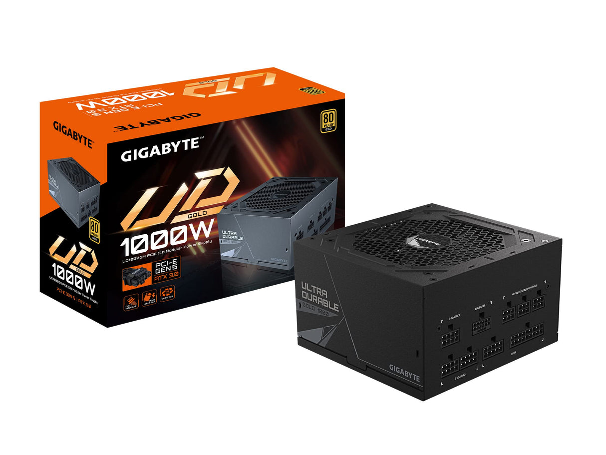 GIGABYTE GP-UD1000GM-PG5 Fuente de Poder Modular, 80 Plus Gold, 1000W, Negro