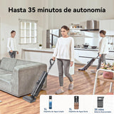 proscenic F20A Aspirador Escoba sin Cables en Seco y Húmedo,35Min, 2L Tanque Agua, Limpieza de Bordes, Autolimpieza, Secado por Aire Frío, LED Pantalla, Suelos Duros y Pelo de Mascotas