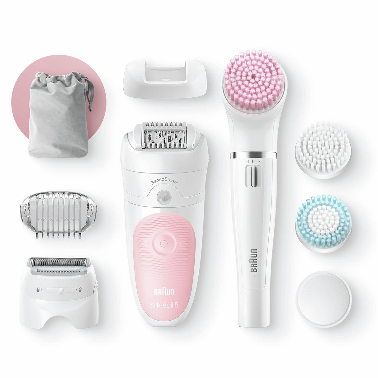 Braun Silk-épil 5 Depiladora Eléctrica Mujer 3 en 1, Kit de belleza para una sepilación suave, 5 5-825 Blanco/Gris