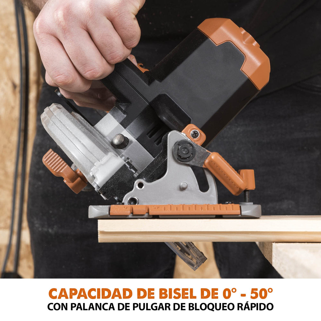 Evolution Sierra circular inalámbrica R165CCS-Li de Evolution Power Tools con corte multimaterial - Incluye batería de 4 Ah y cargador, hoja TCT de 165 mm y garantía de 3 años