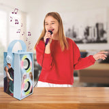 LEXIBOOK, Frozen, Altavoz Luminoso Bluetooth portátil con micrófono, Efectos de luz, Karaoke, inalámbrico, USB, Tarjeta SD, batería Recargable, Azul/Morado, BTP180FZZ