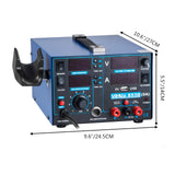 Mophorn Estacion Soldadura 800 W 3 en 1, Estacion de Soldadura Digital SMD Flujo Aire Máx 120 L/Min, Estación de Soldadura de Retrabajo 100°C～480°C, con 4 Pantallas LCD para Reparación de Teléfonos