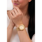 Michael Kors Reloj Gramercy para Mujer, Movimiento cronógrafo de Cuarzo con Correa de Acero Inoxidable, 40 mm, Tono Oro
