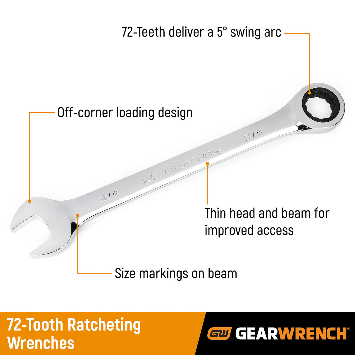 GEARWRENCH Juego de 34 llaves de trinquete estándar y gruesas, SAE y métricas - 85034