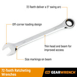 GEARWRENCH Juego de 34 llaves de trinquete estándar y gruesas, SAE y métricas - 85034