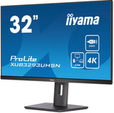 iiyama XUB3293UHSN-B5 32" Panel IPS, 3840x2160 UHD, 15cm Regulable en Altura, Pivotante, 350cd/m², 1000:1, 4ms, Altavoces, USB-C Dock (LAN, 65W PD), DisplayPort, HDMI, KVM, USB 3.0x2