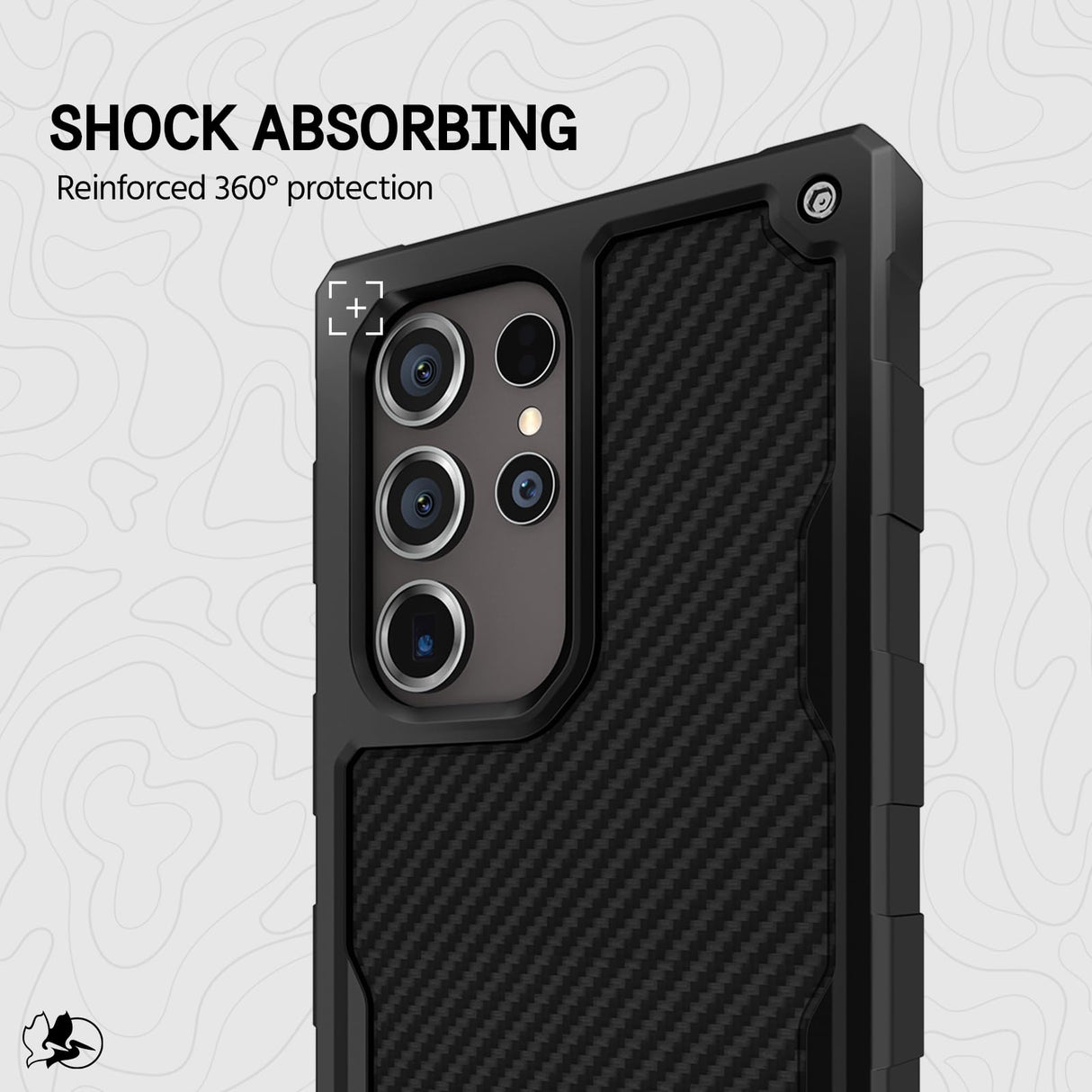 Pelican Shield - Funda para Samsung Galaxy S24 Ultra [6.8 pulgadas] [Carga inalámbrica] [Protección contra caídas MIL-STD de 21 pies] Funda para Samsung Galaxy S24 Ultra - Funda resistente con soporte