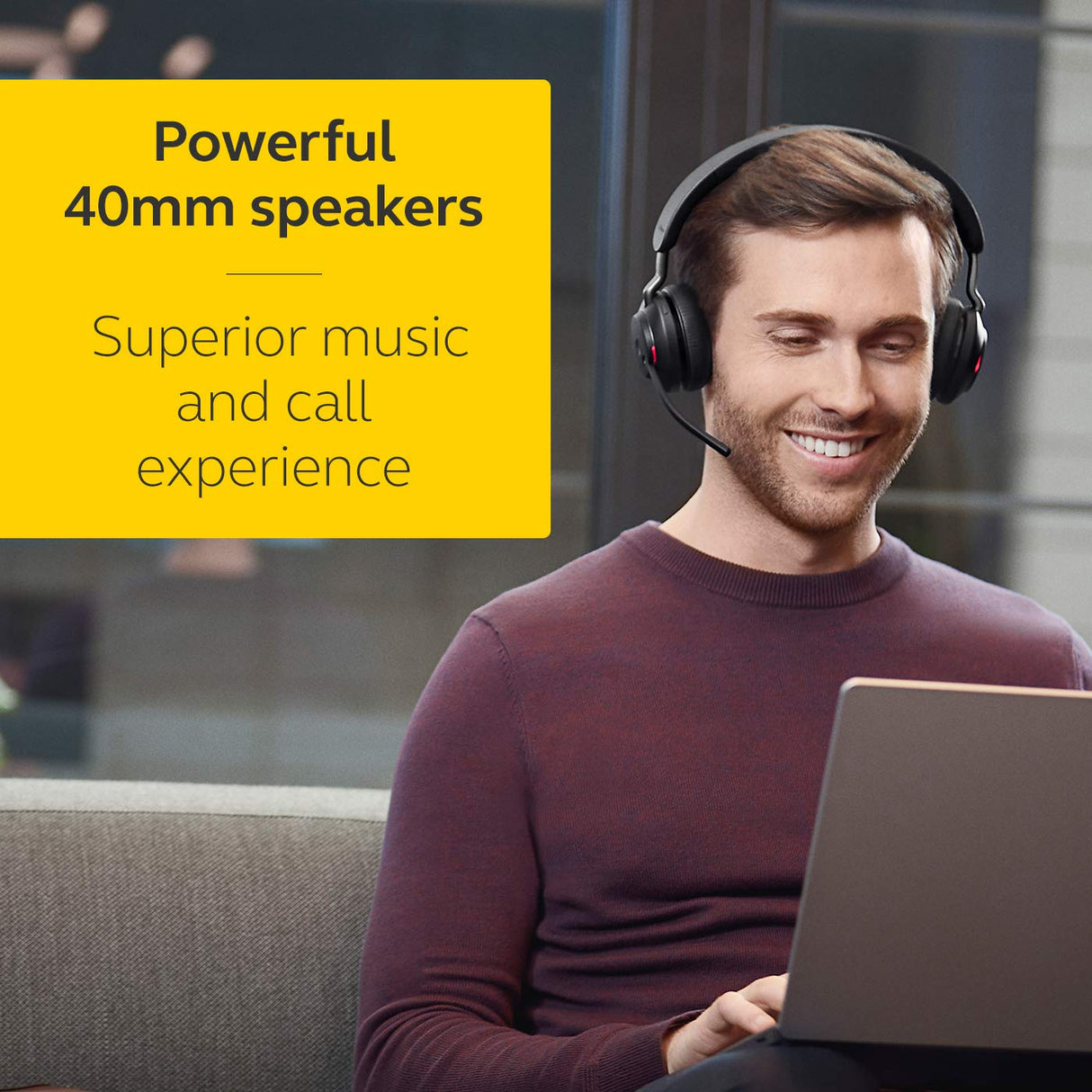 Jabra Evolve2 65 Auriculares Inalámbricos Estéreo PC con Soporte de Carga - Certificados para plataformas UC - Batería de Larga Duración - Adaptador Bluetooth USB-A - Negro