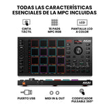 Akai Professional MPC Studio – Controlador MIDI, caja de ritmos con 16 pads RGB sensibles a la velocidad, software MPC, banda táctil asignable y pantalla LCD