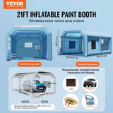 VEVOR Cabina de Pintura Inflable de 6,4 x 4,1 x 3 m con Potente Soplador de 1100 W y Sistema de Filtro de Aire, Cabina de Pintura Portátil para Vehículos Medianos, Pintura de Muebles Grandes