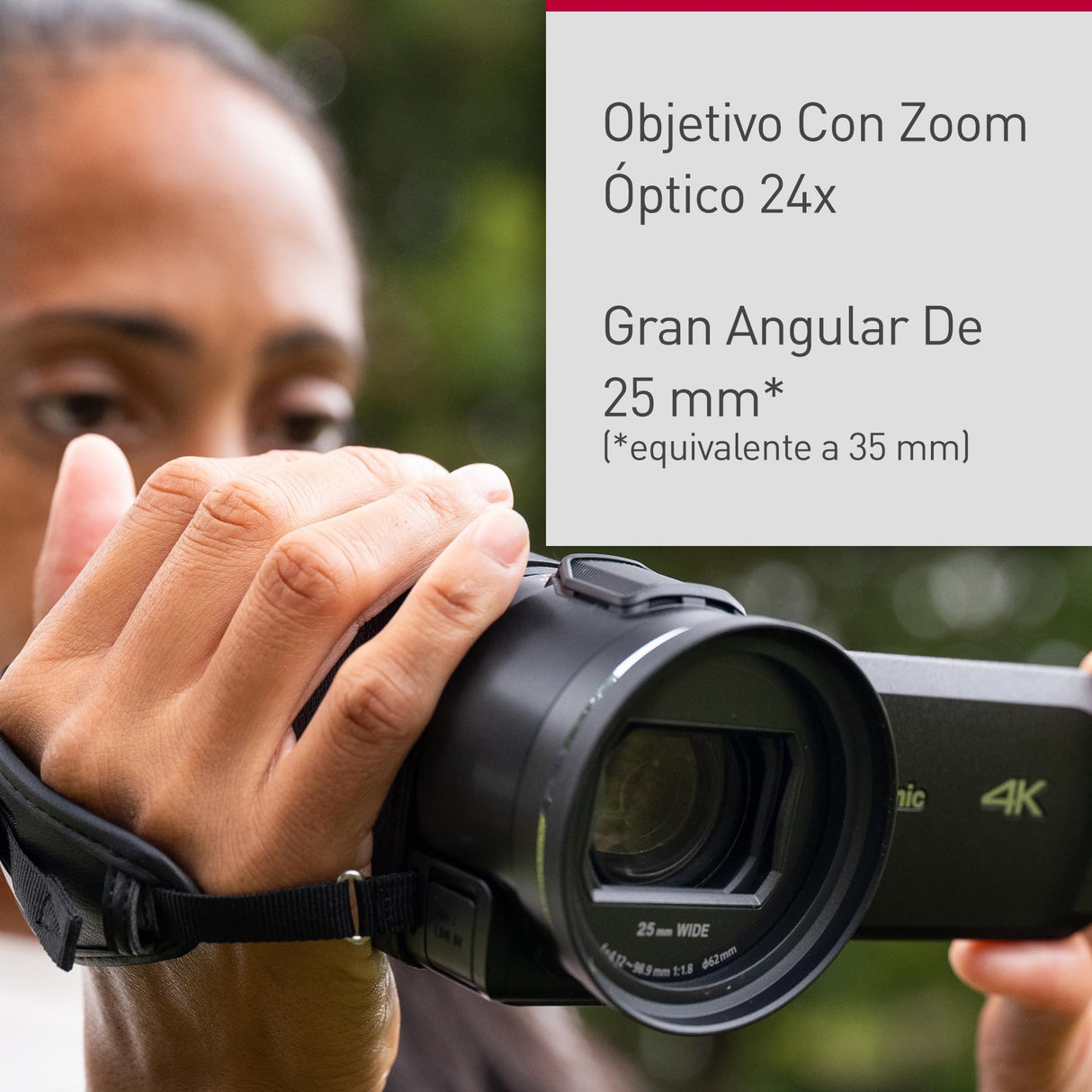 Panasonic HC-VX3E - Videocámara Semi-Profesional de 24x, O.I.S de 5 Ejes, Objetivo F1.8 - F4, 4K, Color Negro