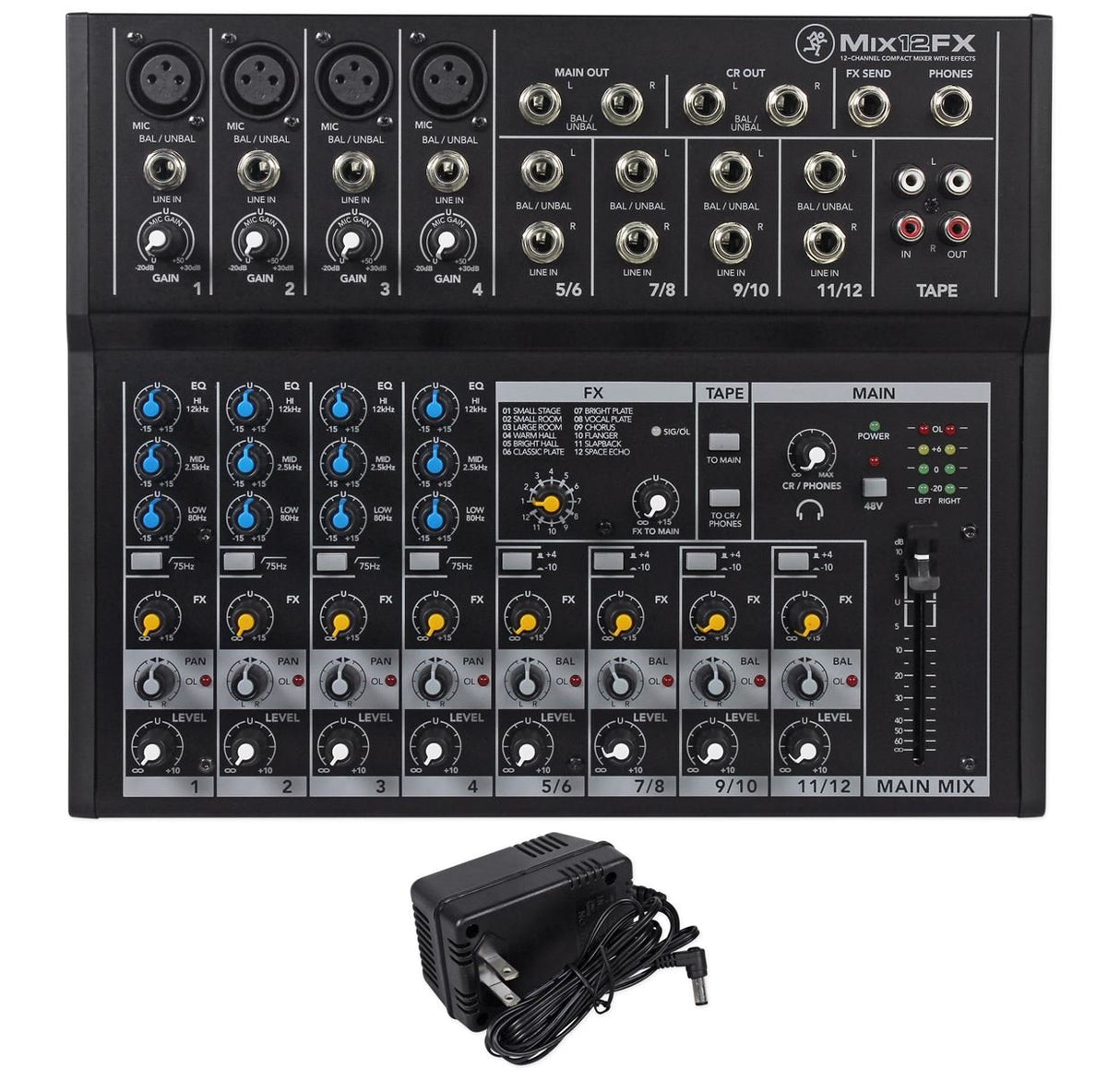 MACKIE Mix12FX mezclador analógico de 12 canales con efectos y ecualizador de 3 bandas