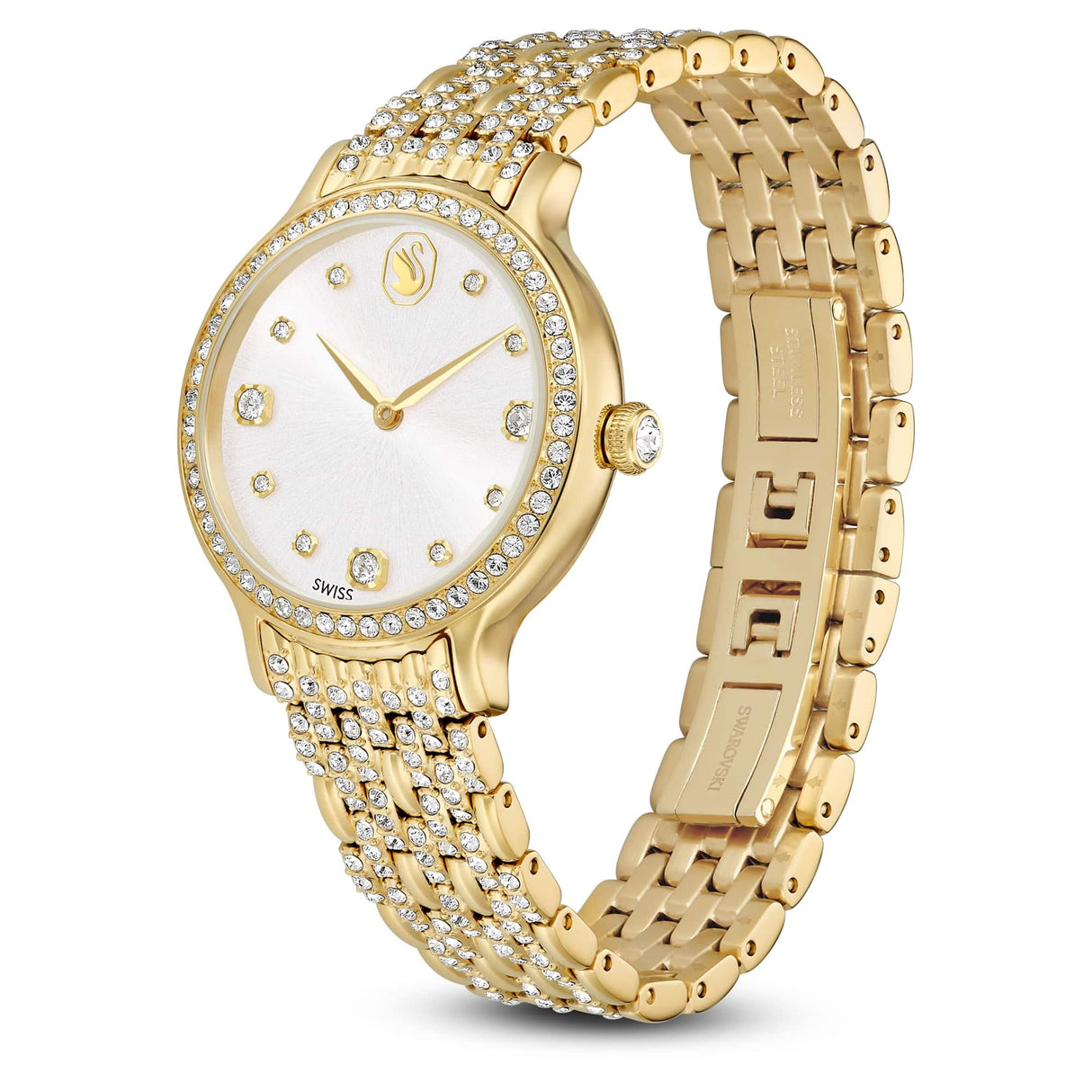 Swarovski Reloj Imber, Fabricado en Suiza, Brazalete de Metal, Tono Dorado, Acabado Tono Oro