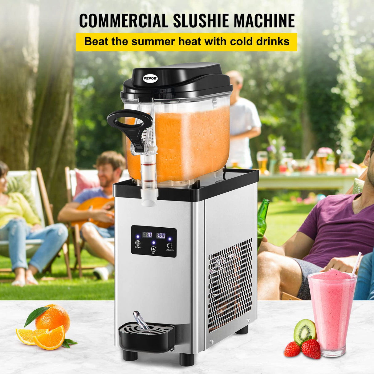 VEVOR, Vevor Máquina de Granizado de Hielo Comercial 6L Máquina para Hacer Granizados Comercial 19x47x60 cm, de Acero Inoxidable 300 W con Agitadores Dobles para Restaurante, Bar