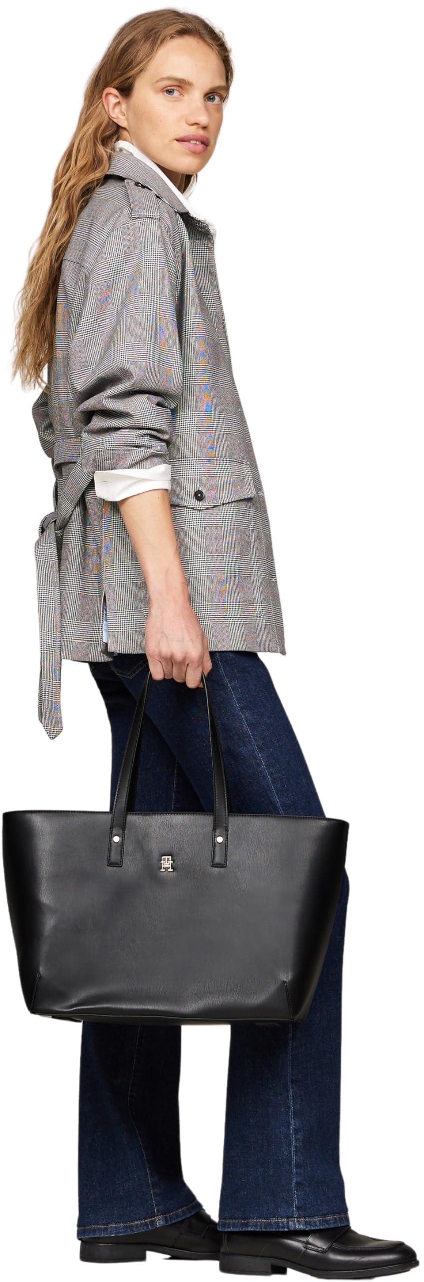 Tommy Hilfiger Bolso tote Mujer grande, Negro (Black), Talla Única