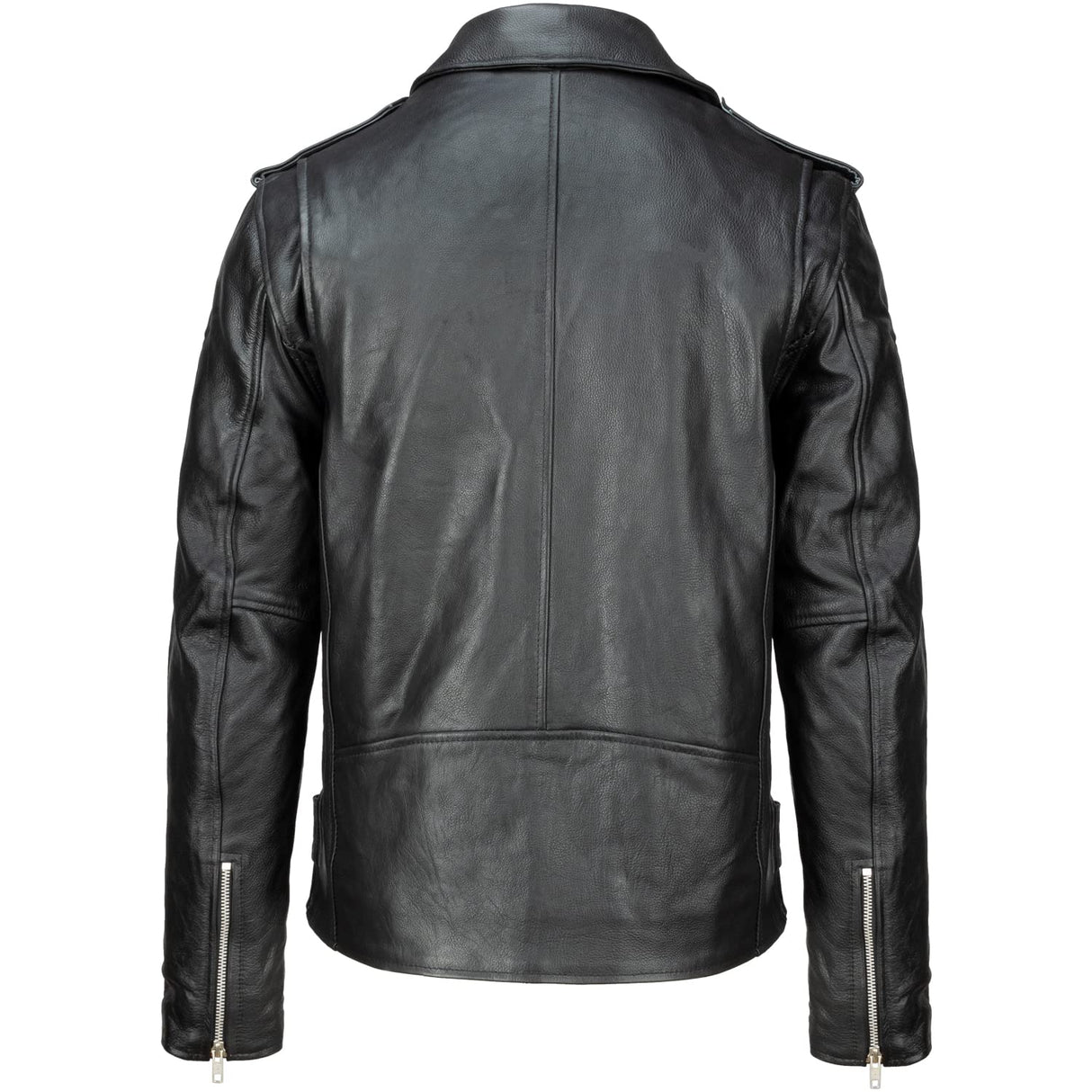 URBAN 5884 Chaqueta de Cuero para Hombre Perfecto, Suave y Duradera Chaqueta de Cuero Genuino, Estilo Motero, Negro, 3XL