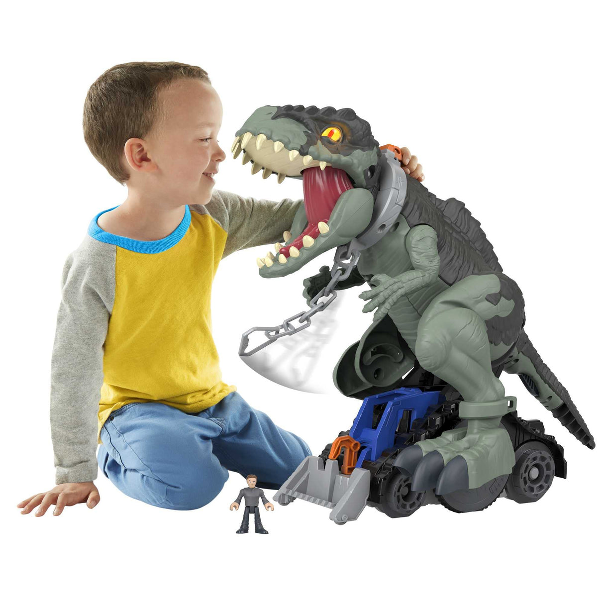 Fisher-Price Imaginext Jurassic World Dinosaurio desenjaulado, Figura Grande de Juguete articulada con Luces, Regalo para niños +3 años (Mattel GWT22)