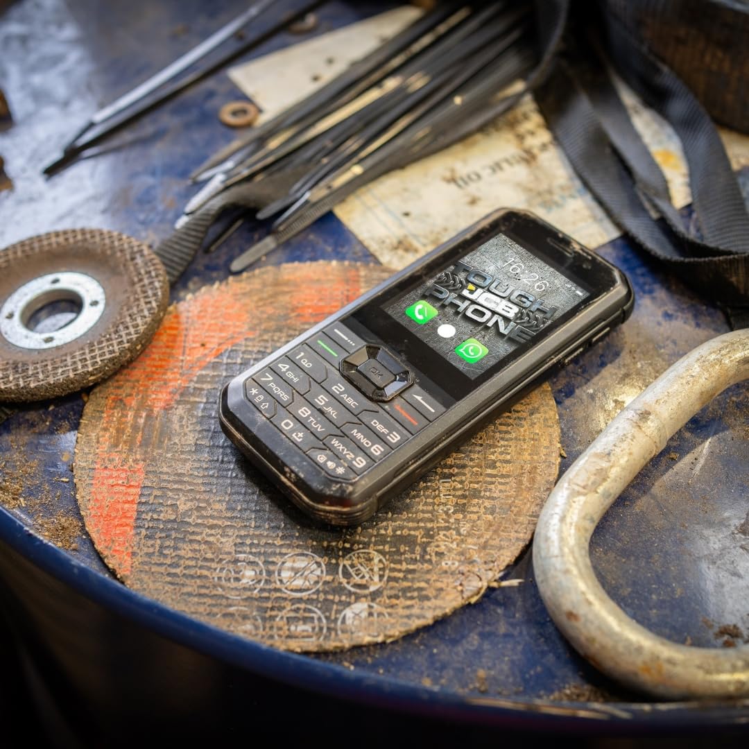 JCB Tradesman 3 4G Teléfono Robusto con WiFi, Resistente al Agua, con Whatsapp, Punto de Acceso, Doble SIM y Bluetooth, Negro