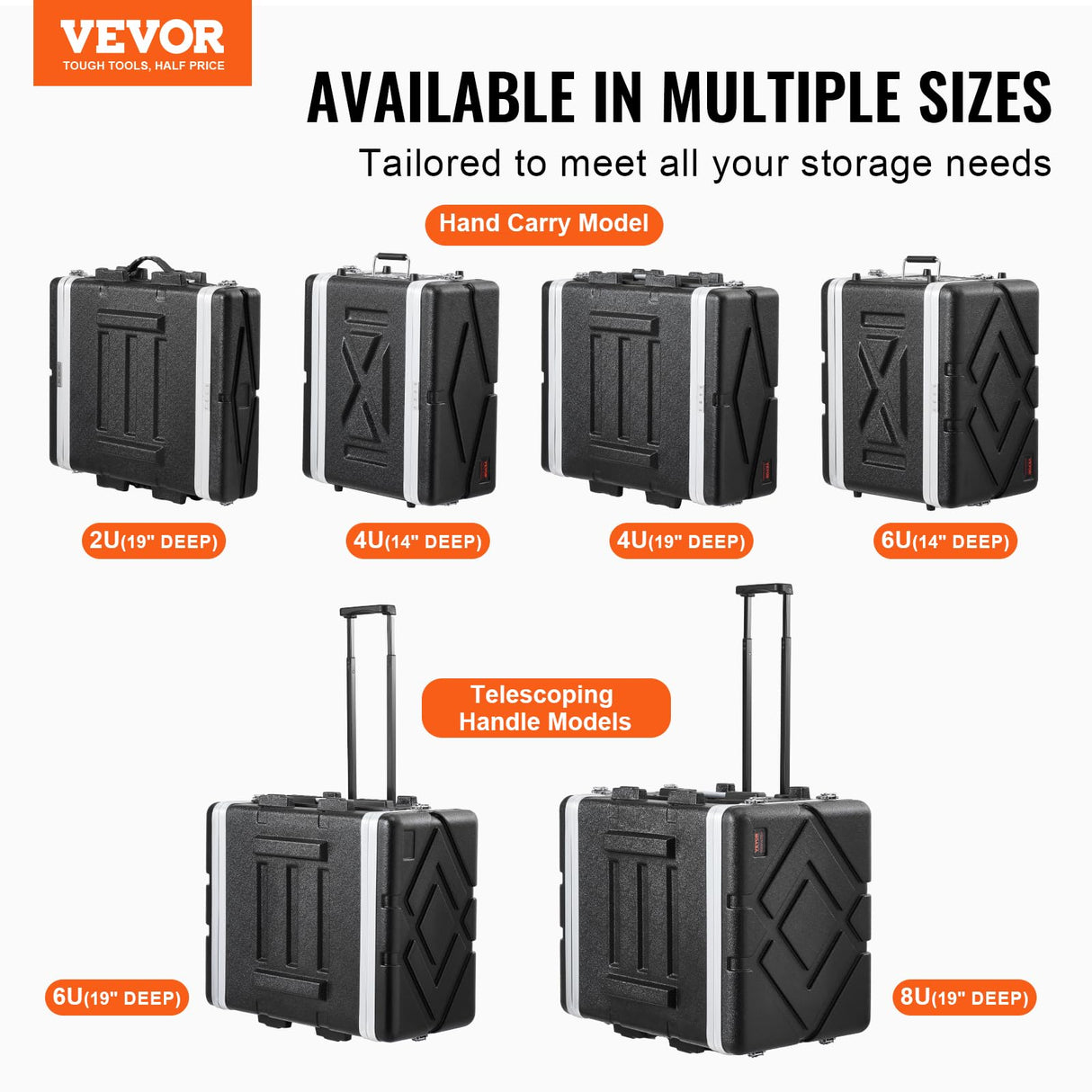 VEVOR 4U Gabinete para Servidor, Profundidad de 361,95 mm, Gabinete para Rack de Servidor con Manija de Construcción ABS, Paneles Frontal y Posterior Desmontables para Amplificadores, Mezcladores