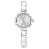 Swarovski Reloj Matrix Bangle, Fabricado en Suiza, Pulsera de Cristal, Blanco, Acero Inoxidable
