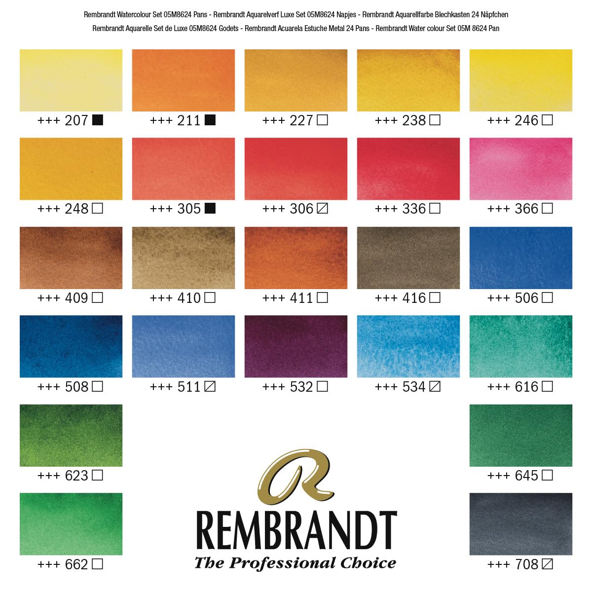 rembrant Acuarela 24 pastillas