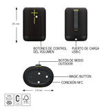 Ultimate Ears EPICBOOM, Altavoz Bluetooth portátil inalámbrico, Graves potentes, Sonido de 360 Grados, EQ adaptativo, Impermeable IP67, Flota, 17 Horas de batería, Radio de acción 6 m, USB C, Negro