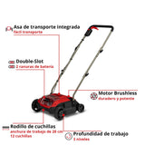 Einhell Aireador-escarificador con batería GC-SC 18/28 DS Li-Solo Power X-Change (18 V, 28 cm ancho de trabajo, sin escobillas, rodillo con 12 cuchillas, función Double-Slot, sin batería)