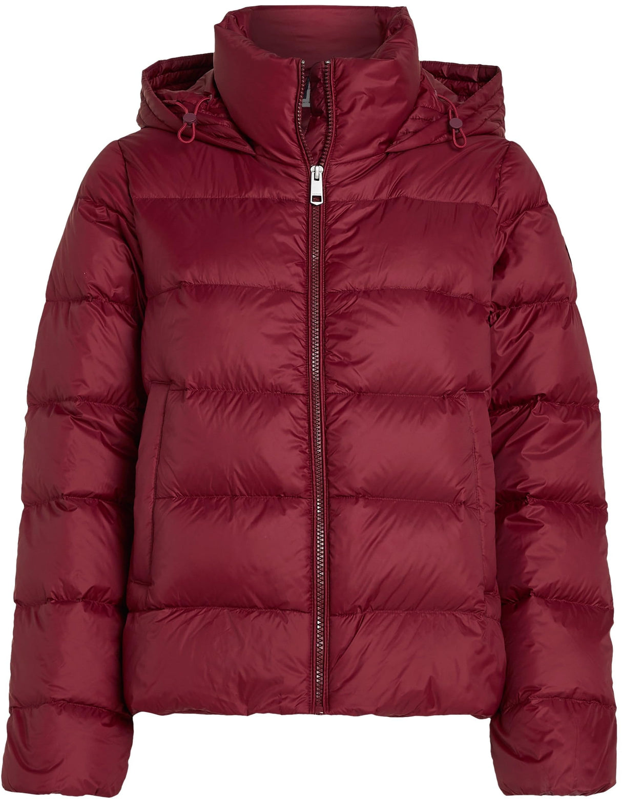 Tommy Hilfiger Cazadora Acolchada Mujer Down Casual Jacket con Capucha, Rojo (Deep Rouge), XL