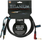 Klotz TIR0600PSP - Cable de titanio para guitarra con enchufe silencioso, 1/4 pulgadas recto a ángulo recto, 20 pies, 20 pies