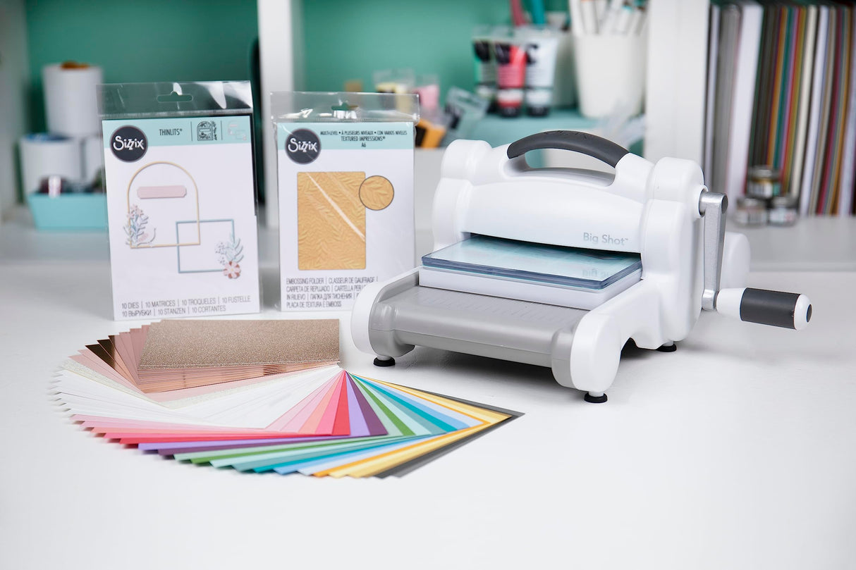 Kit para principiantes de troquelado y estampado manual Sizzix Big Shot (6 pulgadas) | Fabricación de tarjetas, manualidades con papel, álbumes de recortes