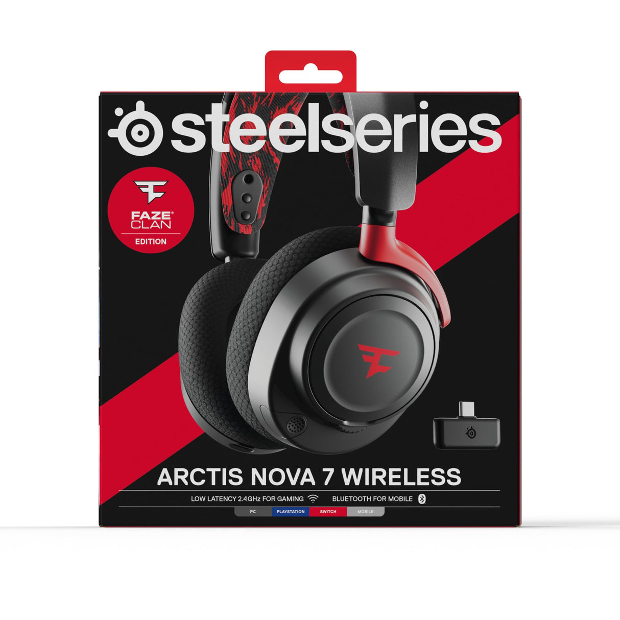 SteelSeries Arctis Nova 7 - Faze Clan Edition - Auriculares Gaming multiplataforma inalámbricos - Dual Wireless 2,4 GHz y Bluetooth - 38 h batería Carga rápida - PC, PS, Mac, móvil, Switch