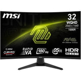 MSI mag 325CQF Monitor Curvo Gaming 32" WQHD - 1000R 2560 x 1440 Rapid VA Panel, 180 Hz / 0.5ms (GtG, Min.), Adaptive Sync - DP 1.4a, HDMI 2.0b CEC, USB Type-C (DP alt. c/ 15W PD)