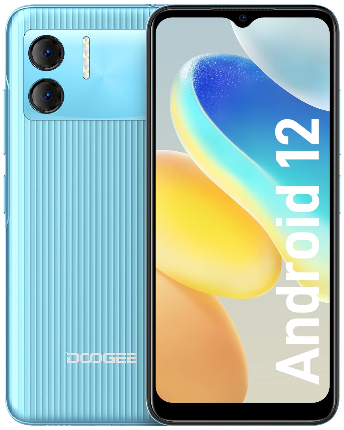 DOOGEE Teléfono Móvil Libre Android 12 X98 Pro, Smartphone con 9GB + 128 GB, 6.52" HD Sony Cámara 12+2MP+8MP Front, Helio G25 / Octa Core, Batería 4200 mAh Carga Rápida 10W OTG