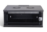 DIGITUS Set de Red de 19 pulg – Armario Mural 4U – Estante 1U – Panel de conexión de 24 Puertos – 24 módulos Keystone – 30 Cables de Red Cat 6A – No montado – Soho Pro – Negro