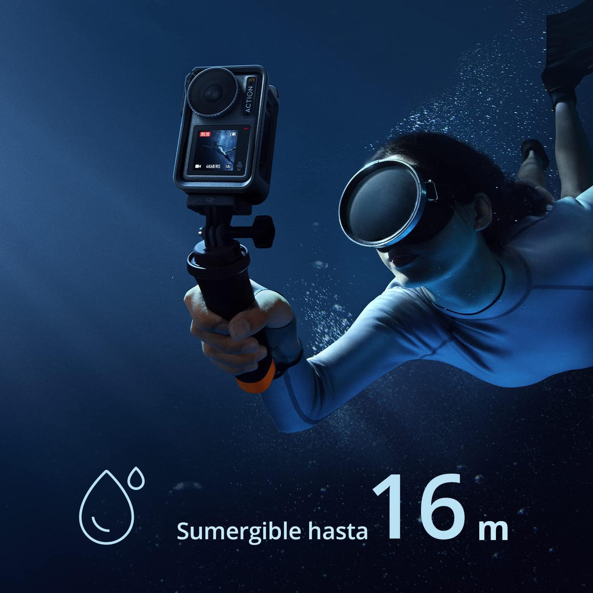 DJI Pack Aventura Osmo Action 3 - Cámara de acción 4K/120 fps, FOV superamplio, HorizonSteady, resistente al frío, gran autonomía, soporte vertical, sumergible a 16 m, videoblogs, brazo extensible