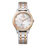CITIZEN Reloj Analógico para Mujer de Eco-Drive con Correa en Acero Inoxidable EM0506-77A