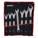 Sunex Tools 9707M - Juego de llaves combinadas métricas jumbo, 7 piezas (incluye estuche enrollable)