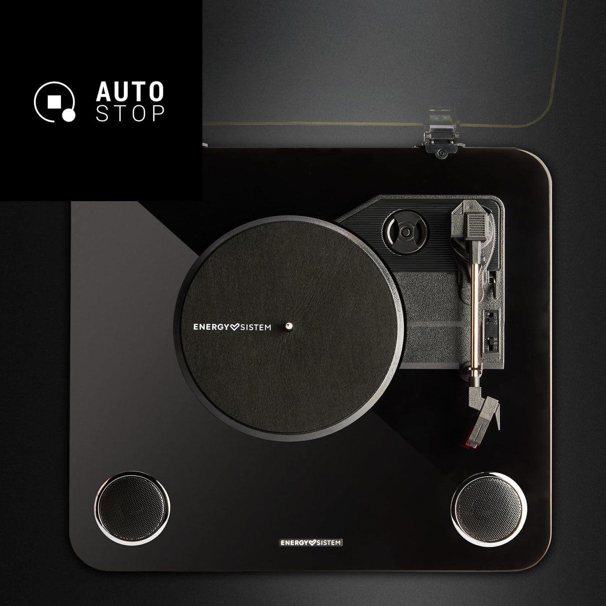 Energy Sistem Blackspin – Tocadiscos (10W, vinilos, RCA, Puerto USB, Bluetooth, Bluetooth out)
