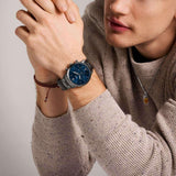 Fossil Reloj Analógico para Hombre de Cuarzo con Correa en Acero Inoxidable FS6111