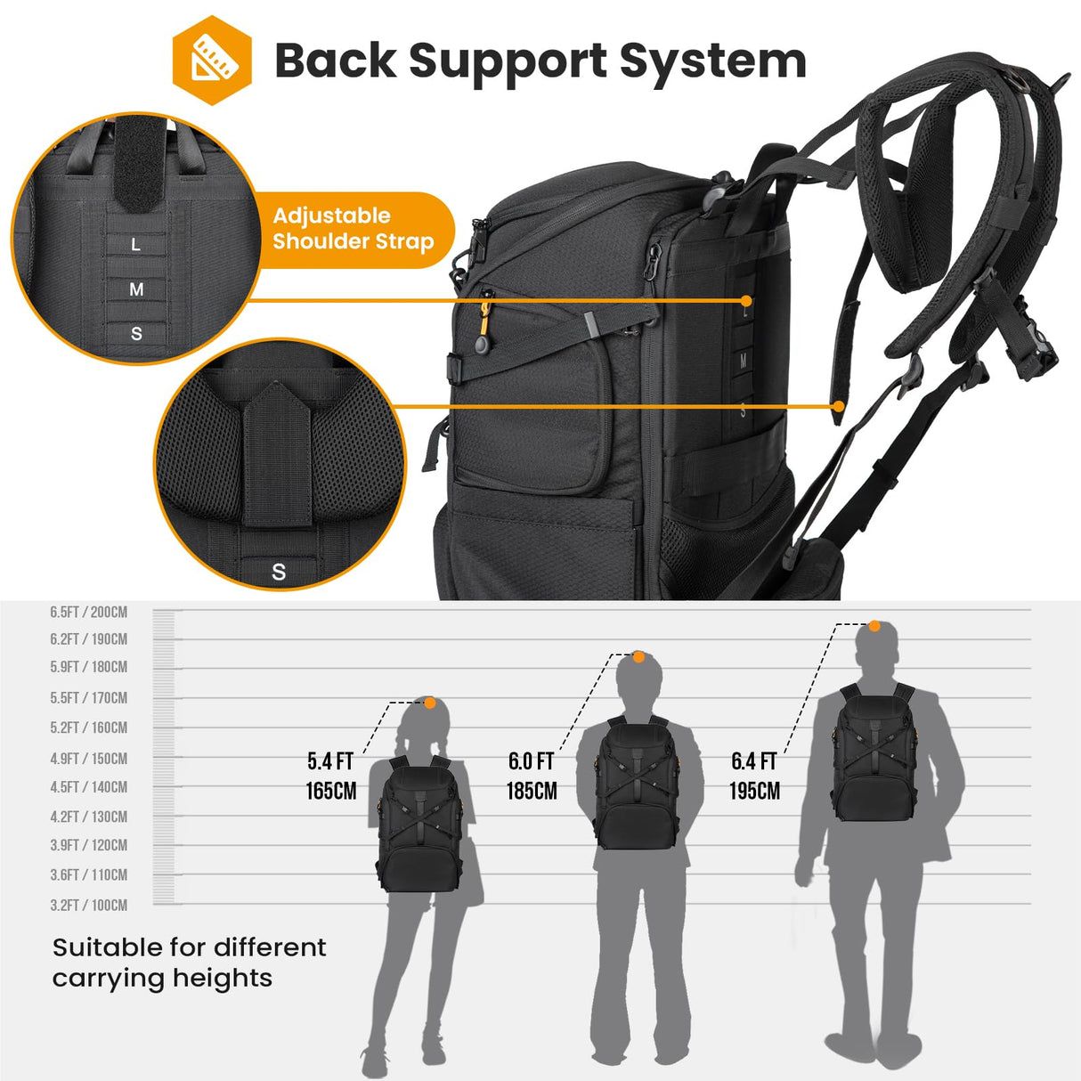 TARION Mochila para cámara Mochila impermeable para cámara Mochila para cámara Mochila grande para fotografía Acceso lateral con compartimento para computadora portátil de 15,6''