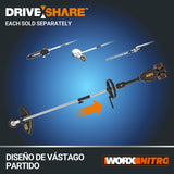 WORX Cortabordes y desbrozadora Nitro 38cm 40V (2x20V) | PowerShare | Motor sin escobillas | WG186E.1-2 baterías 4Ah| Cargador | 2 en 1 | Doble Hilo