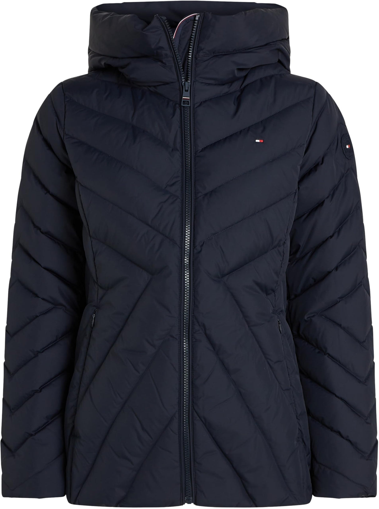 Tommy Hilfiger Cazadora de Plumas Mujer Down Jacket con Capucha, Azul (Desert Sky), XS