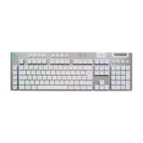 Logitech G G915 X LIGHTSPEED Teclado para gaming inalámbrico de perfil bajo, teclas de PBT de doble moldeado, elegante acabado en aluminio, interruptores táctiles marrones GL,PC/Mac,QWERTY US - Blanco