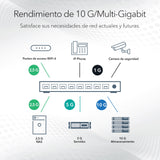 NETGEAR Switch de 8 Puertos y 10 GB GS108X | Switch Ethernet multigigabit - 1 Puerto SFP+ 10G - Montaje en sobremesa o en Bastidor, y protección de por Vida
